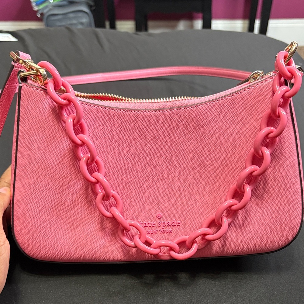 Kate Spade Vibrant Pink Shoulder Bag with Chain